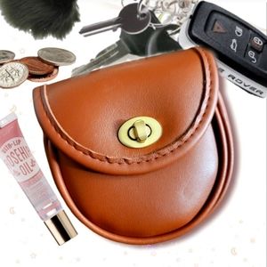 Soft Stitched Palm Sized Keychain / Keyfob Coin Purse Mini Saddle Bag